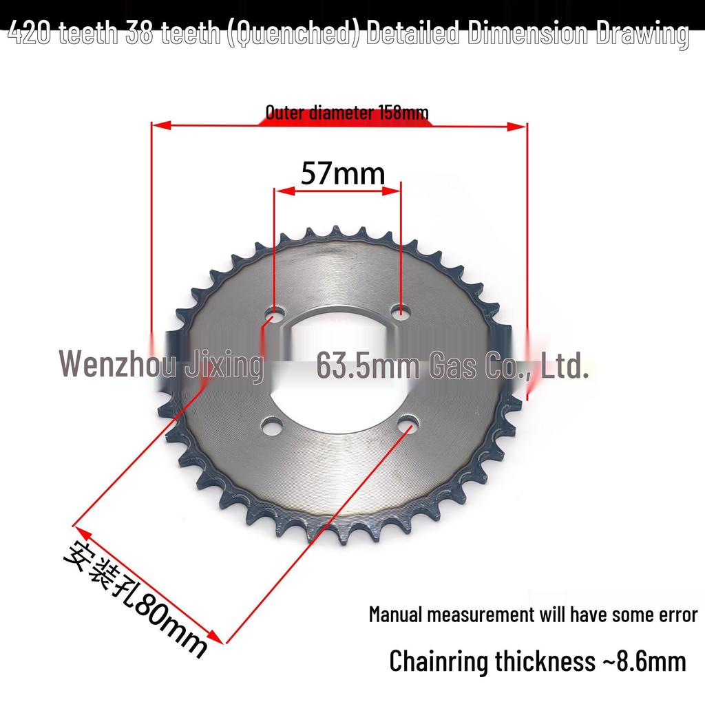 Tricycle Motorcycle Karting Sprocket: 420 Type, 29-34-36-38-48 Teeth Rear Axle Crankset.