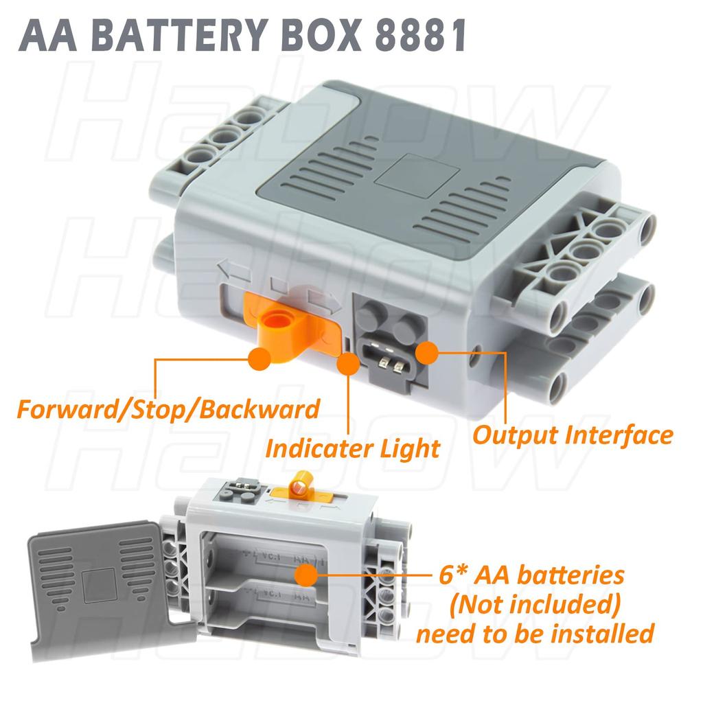 Habow 45 Pieces Power Function Technic Parts Kit: Includes M Motor, L Motor, XL Motor, Train Motor, Servo Motor, AA Box, AAA Box, Power Function