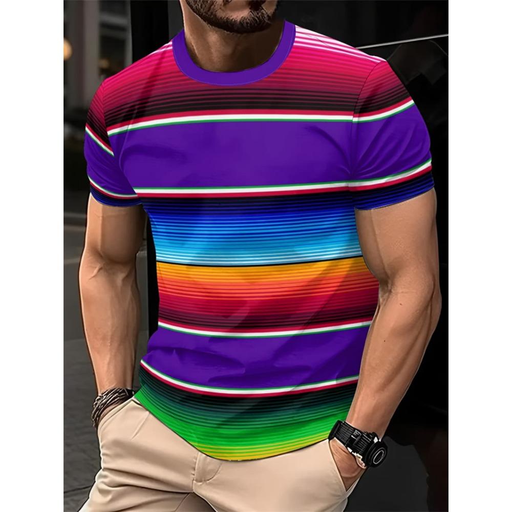 Summer casual short sleeved 3D printed fitness T-shirt, loose and quick drying T-shirt