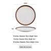 Japanese-Style Ceramic Round Flat Plate - Ideal for Steak, Pasta, or Dinnerware.