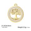 Xiaomi 3pcs/lot Amulet Tree of Life Round Clear Zircon Pendant Stainless Steel Gold Color Charms for Necklace Earring Jewelry Making
