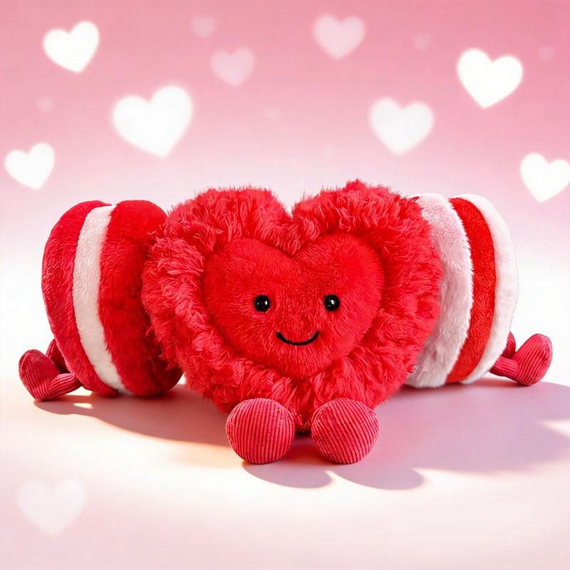 Soft Heart Plush Stuffed Toys Cute Smiling Red Pink Heart Dolls Adorable Valentine's Day Gift Plushies for Girlfriend Home Decor Premium Quality