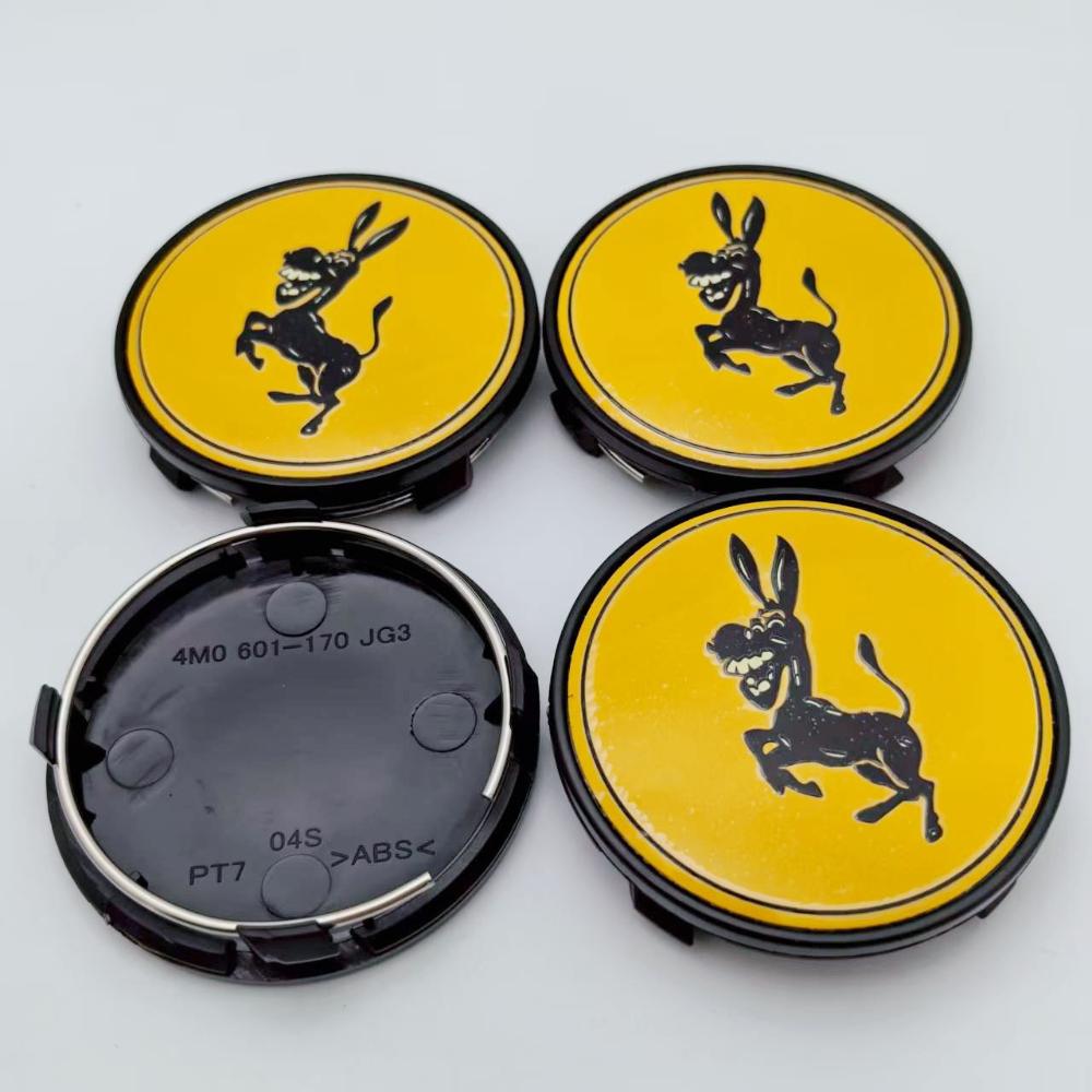 4pcs 61mm 56mm Donkey Logo Emblem Badge Car Wheel Center Caps Wheel Hub Center Cover Rim Hubcaps Replace Car Styling Accessories