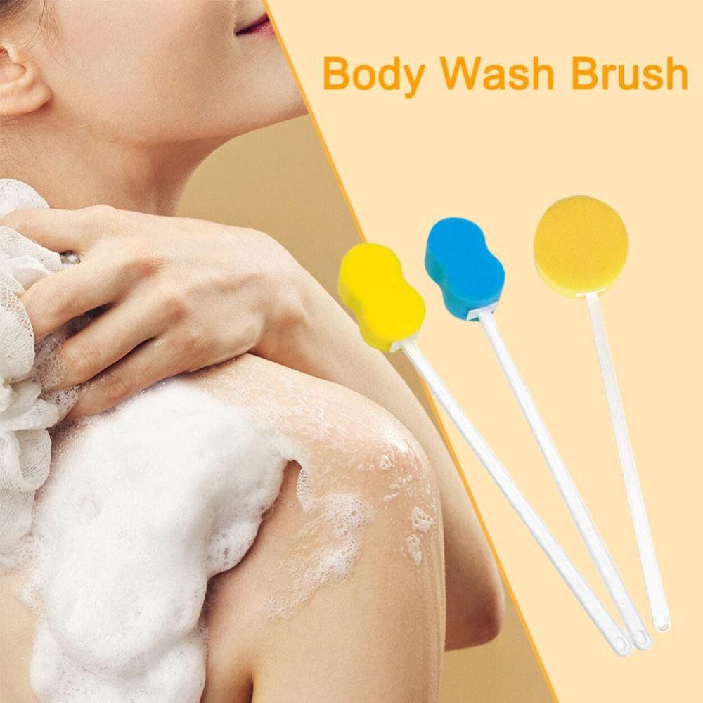 Hållbar Badsvamp med Långt Handtag Lätt Ryggskrubb Kroppstvättborste Mjuk Exfolierande Verktyg Ryggtvättare