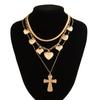 3pcs/set Cross Heart Pendant Necklace Herringbone Snake Chain Choker Accessories