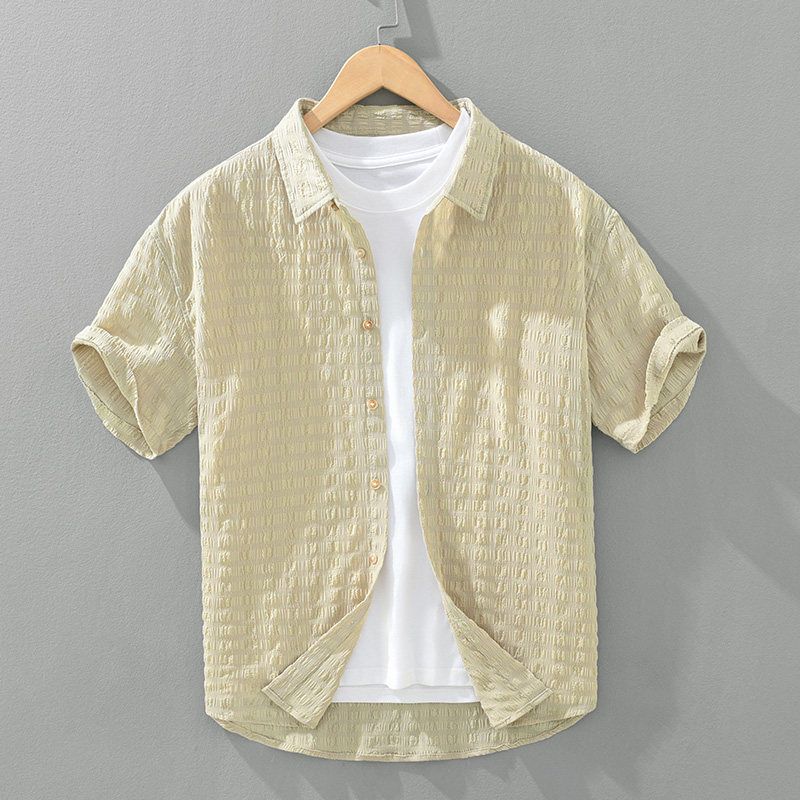 Men's Summer Short-Sleeve Shirt, American Style, Trendy Brand, Cool and Stylish, High-End Feel, Loose Half-Sleeve Jacket