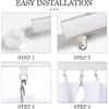 Jetec 60 Pcs Curtain Track Gliders Hooks, White Ceiling Curtain Track, Pack of 30 Pieces Hooks and 30 Pieces Gliders for Rails and Tracks