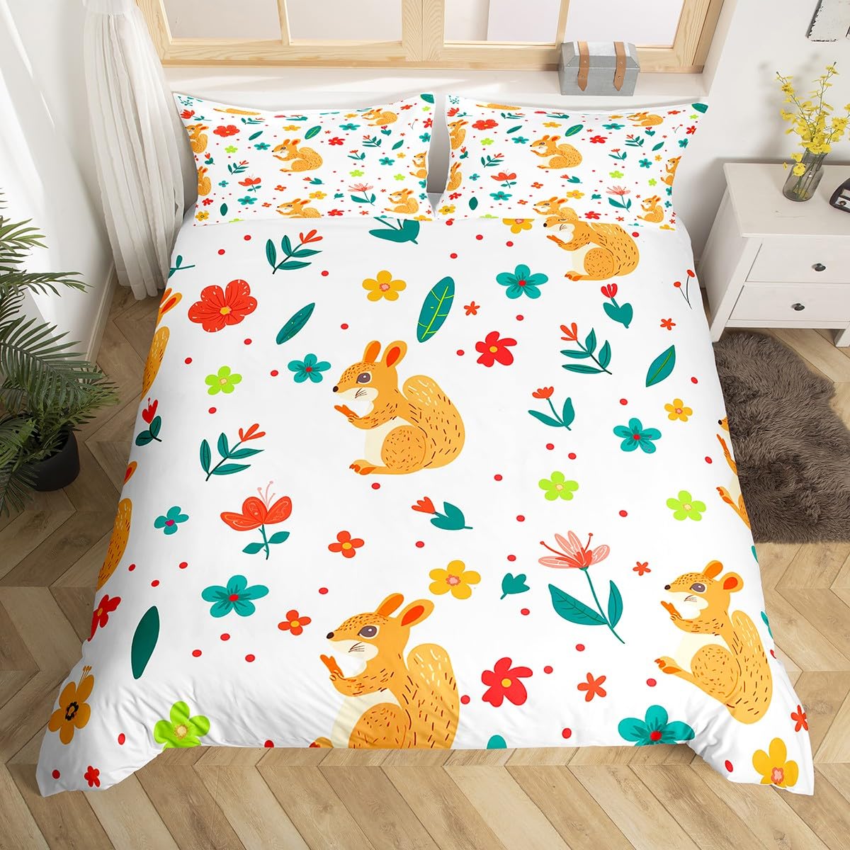 Милый пододеяльник с изображением белки — фото 12