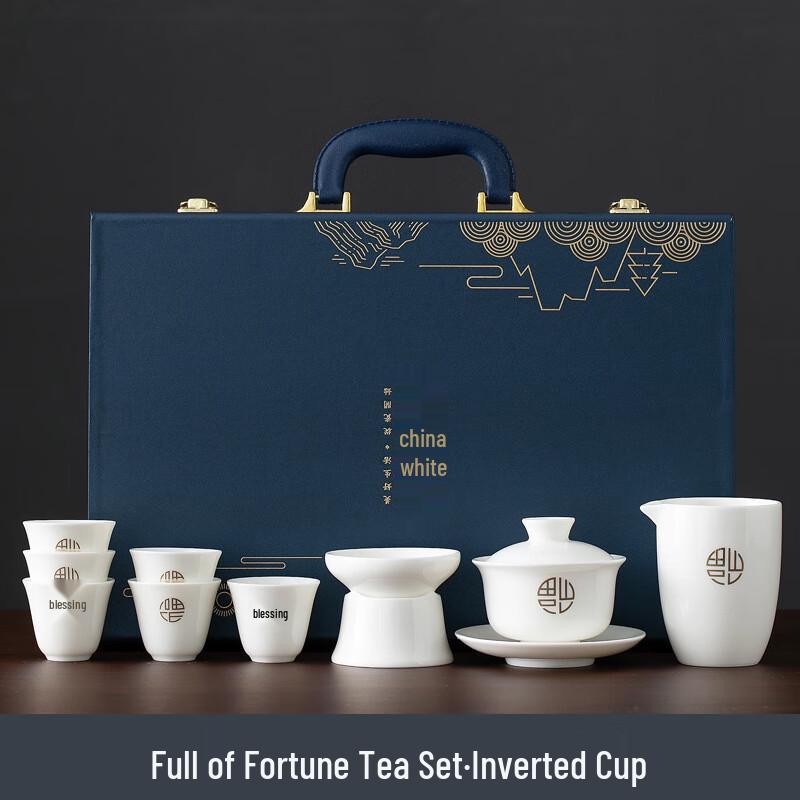 Dehua Thousand Miles Ceramic Gaiwan Tea Set