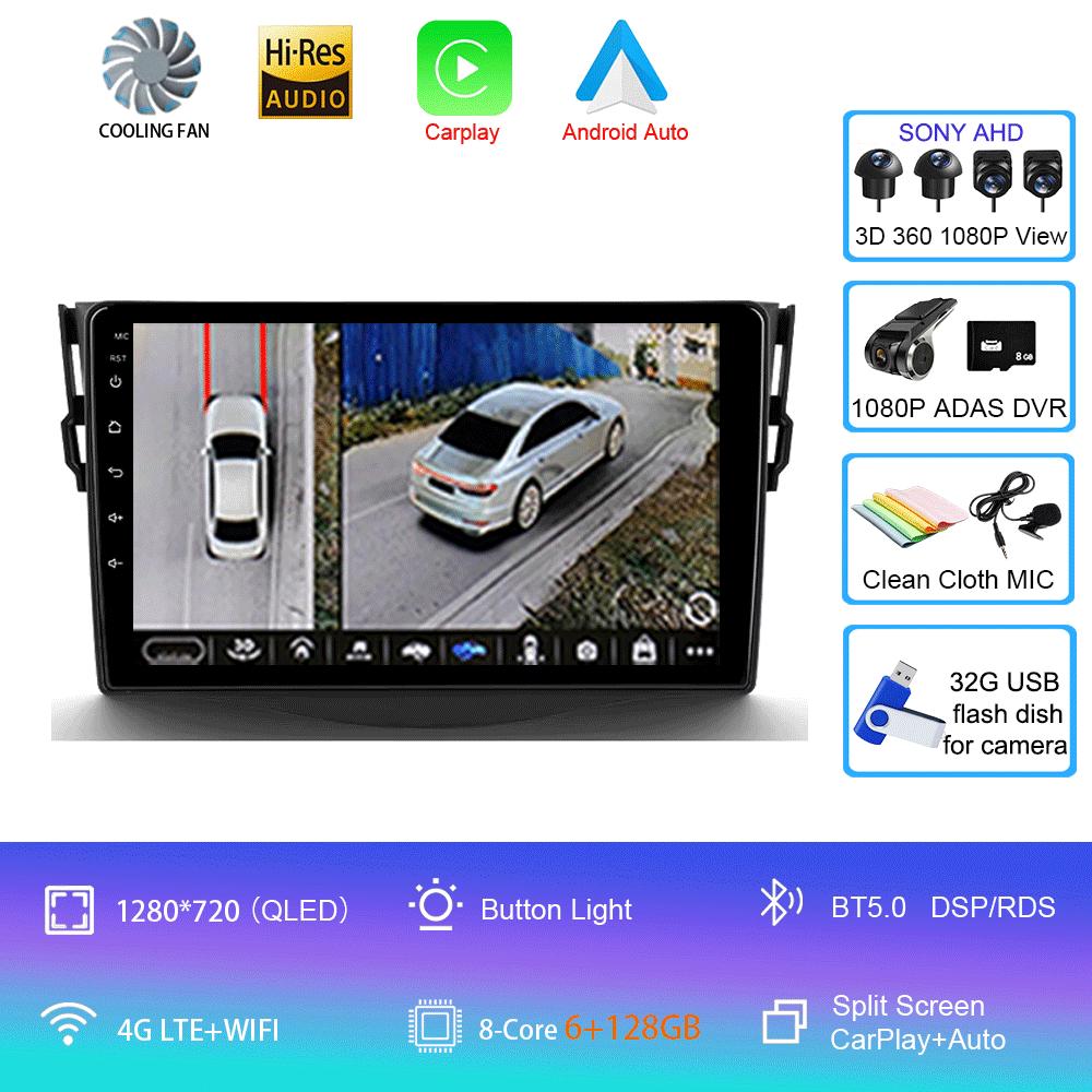 For Toyota RAV4 Rav 4 2005 - 2013 Car Radio Android 14 Carplay Multimedia navigation video DVD Autoradio Stereo 2din 4G+BT GPS