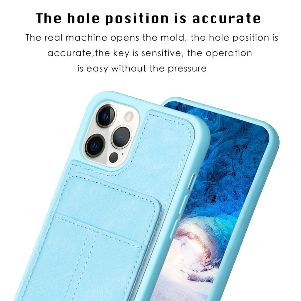 BF28 Kickstand Case for iPhone 15 Pro Max,Matte PU Leather Coated TPU Phone Back Protector Cover with Card Holder