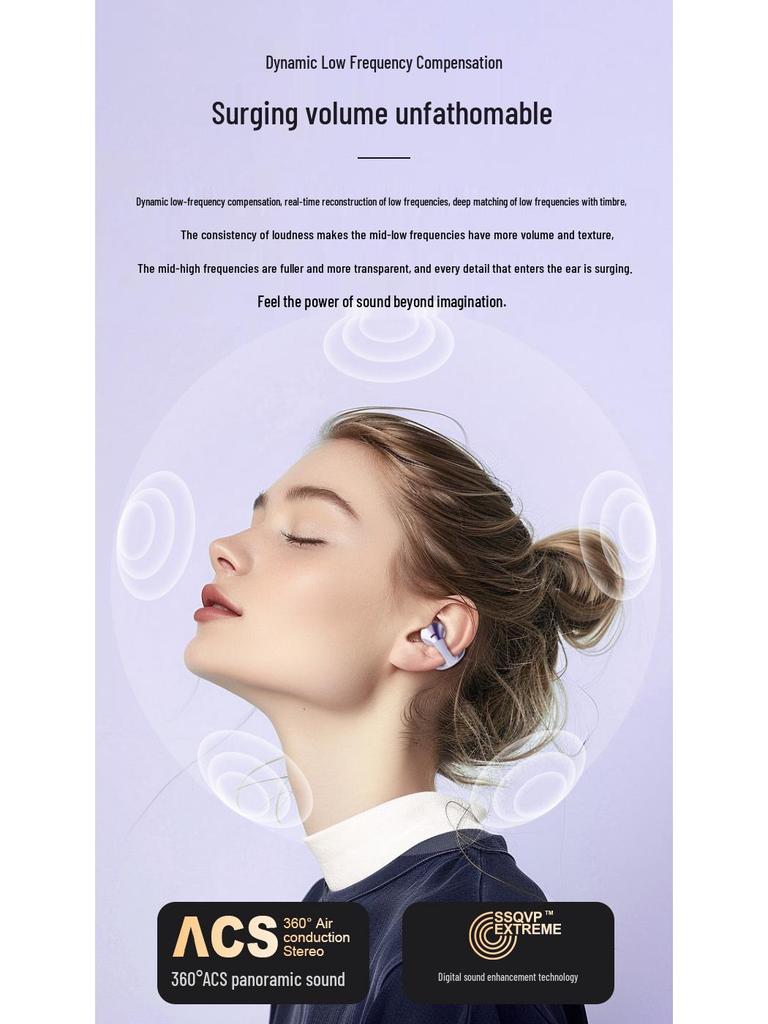 HM-11 Cross TWS Ear Clip 5.4 Sports Bluetooth Earphones with Noise Cancelling & Low Latency