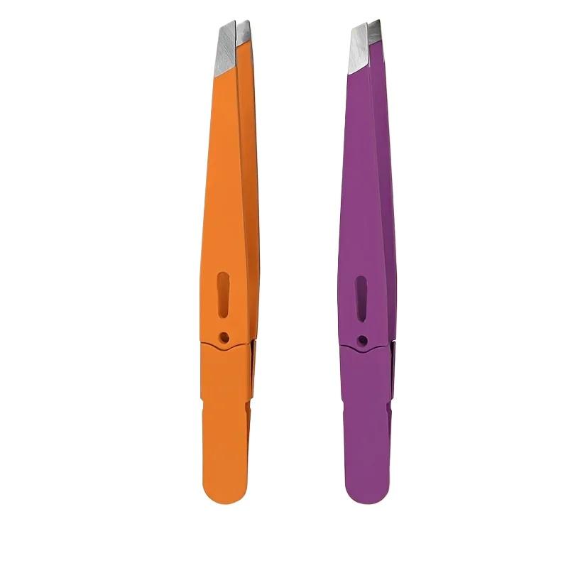 Augenbrauen-Pinzette, buntes Haar, Schönheit, feine Haare, Abzieher, Edelstahl, schräge Augenbrauen-Clips, zum Entfernen von Make-up-Werkzeugen