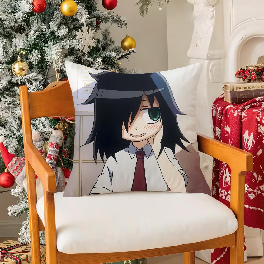 

KKuroki TTomoko Pillow Case Silky Short Plush With Invisible Zipper Dustproof Sofa Cushion Cover For Home Decor 30X30cm