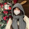 Korean Balaclava Bonnet Beanies Autumn Winter Warm Hat Scarf One-piece Thickened Knitted Hat Neck Protection Winter Accessories