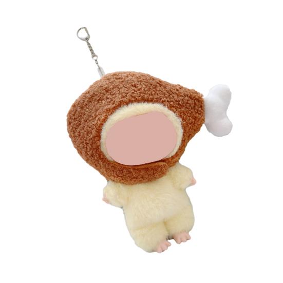 17cm Doll Accessories Burger Shape Head Cover for La Bubu(NO Doll) Fried Chicken Legs Shape Headgear Stylish Doll Outfit Gifts