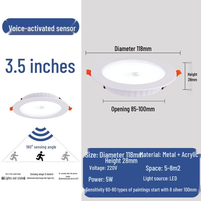 Ultra-Thin Anti-Glare Sensor Downlight for Hotel & Corridor Ceilings