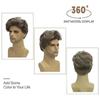 Men Brown Blonde Wig Short Curly Wig Synthetic Fluffy Wave Hair for Male Cosplay Daily Heat Resistant Fibre Wig