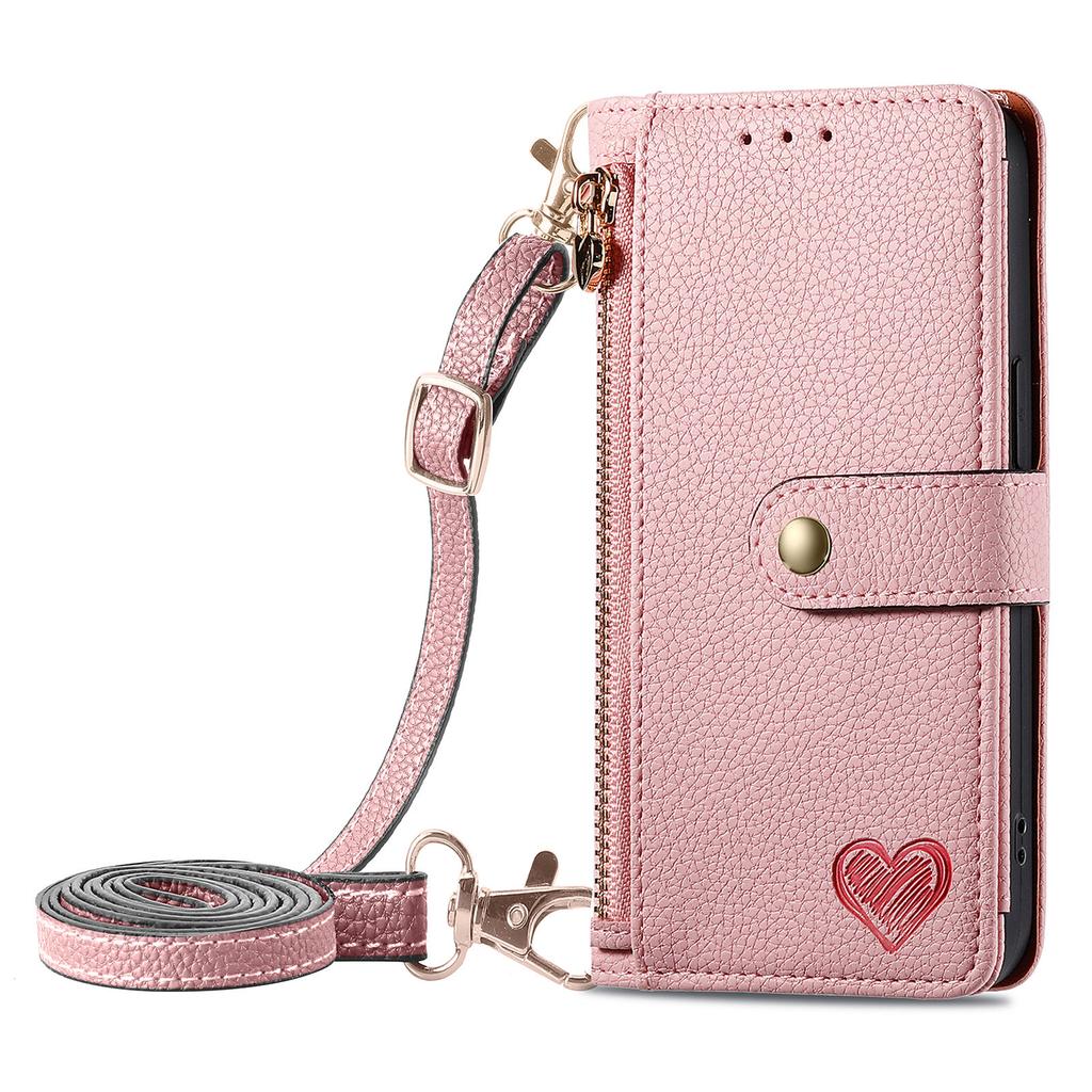 Crossbody Zipper Wallet Card Solt Leather Case for iPhone 14 Pro Max 15 11 12 13 X XS XR 7 8 Plus RFID Strap Lanyard Purse Cover