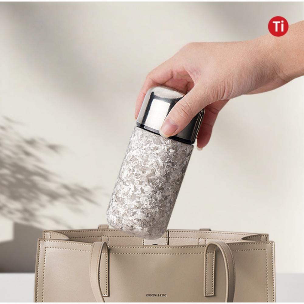 150ml Titanium Thermos Cup, 5oz Mini Vacuum Insulated Portable Mug for Tea Coffee Travel Cups