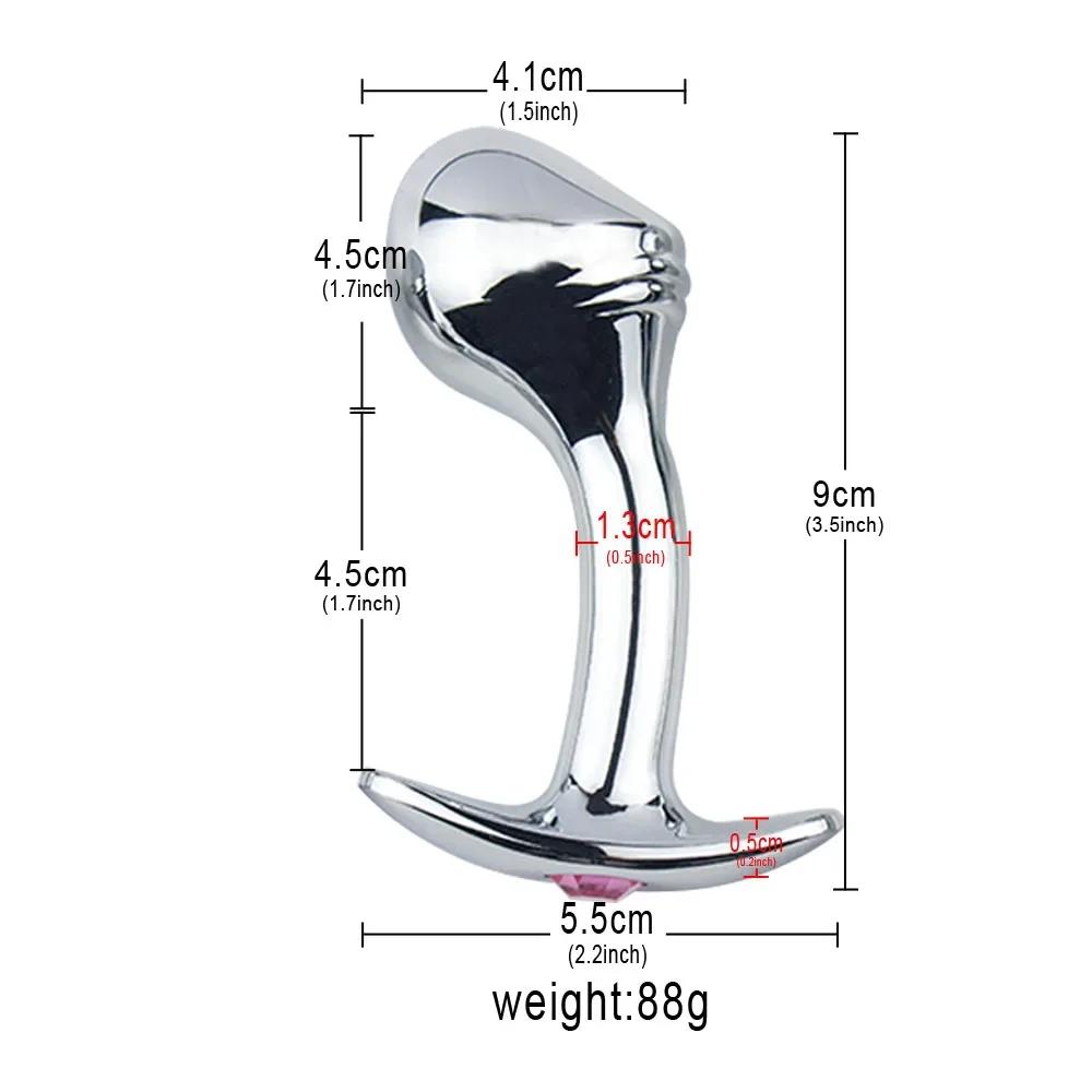 Small Medium Large Huge 3 Size Bullet Metal Anal Beads Butt Plug Fake Dildo Wearable Insert Sex Toy For Male Female