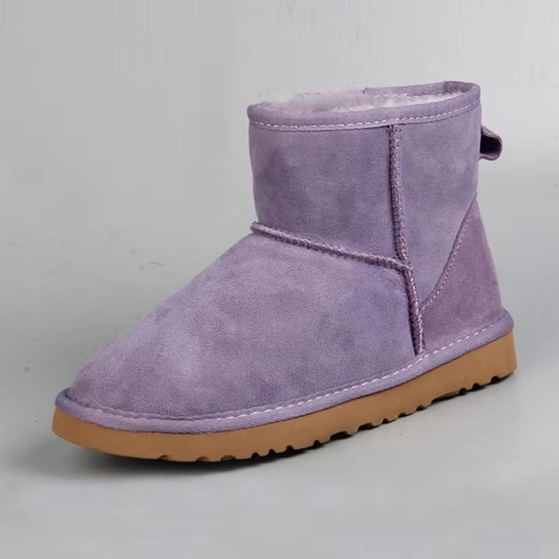 Women's Snow Boots 100% Genuine Sheepskin Leather Ankle Warm Winter Shoes Large Size 35-44 for Wholesale/Retail