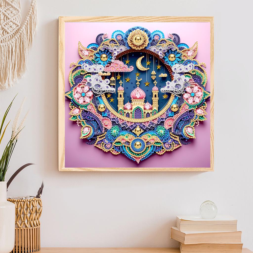 Abstract Special Shape Quilling DIY Partial Drill Diamonds Dots Gem Art Kits 11.81 X11.81inch for Adults Gift Home Wall Decor