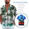 Herren Hemd Strand Kurzarm Lässig Schnelltrocknend Locker Urlaub Palme Einzel Strandkleidung Übergröße Bluse Sommer Urlaub