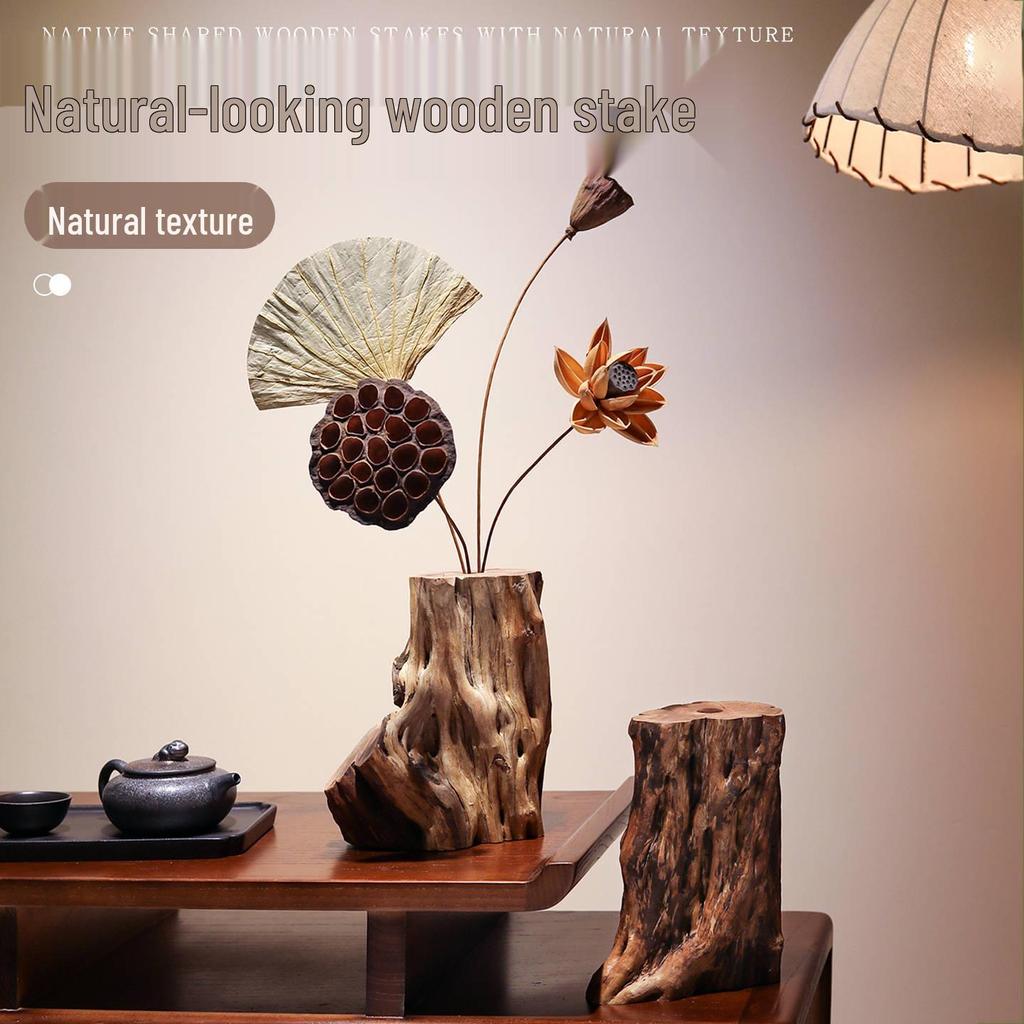 Zen Chinese Retro Teahouse Décor: Dried Branches & Flowers for Living Room Entranceway