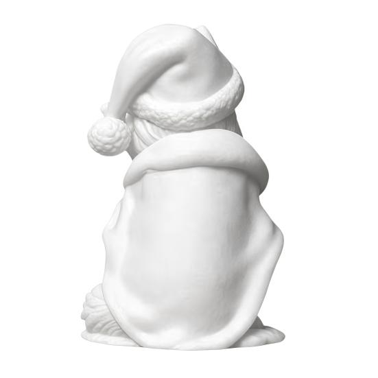 Creative Christmas Gift 3D Printed Wolf Figurine, Cute Animal Statue with Santa Figurine Hat And Scarf for Tabletop, Mantel Shelf Home Office