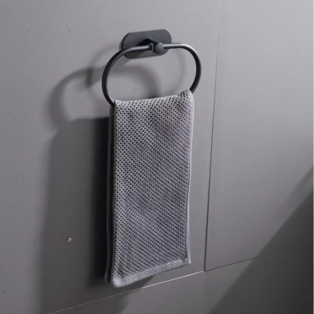 Rustproof Towel Ring Hook Wall Mounted Self-adhesive Towel Holder Hand Towel Holder  Bedroom Use