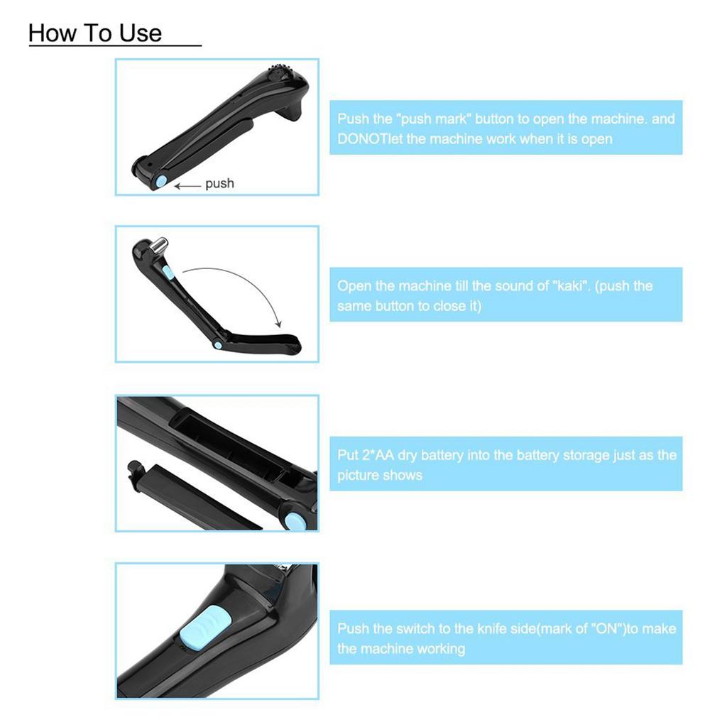 Electric Back Hair Shaver Doityourself Cordless Foldable Back Hair Trimmer Removal Tool