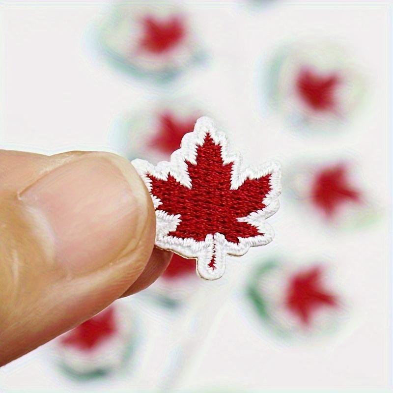 10pcs Red Maple Leaf Mini Embroidered Patches | Set for DIY Decor | On Jackets, Clothing, Backpacks, Hats, and Shoes