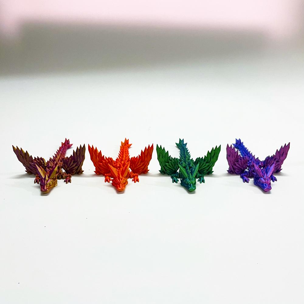 3D Printed Mini Dragon Model Toy - Articulated Poseable Collectible, Multi-Joint Fantasy Desk Decor For Adults & Kids