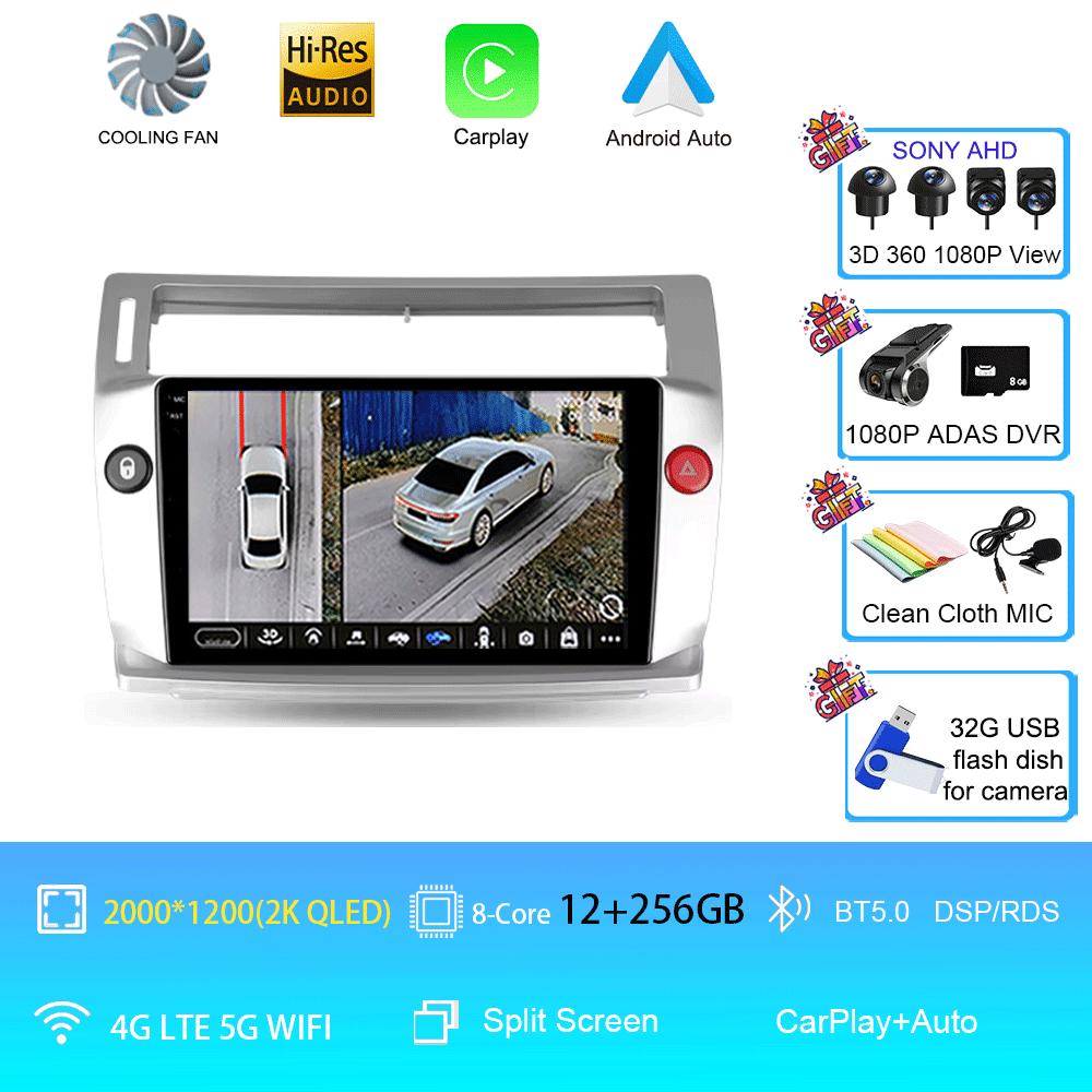 Android 14 Pentru Citroen C4 C-Triomphe Quatre 2004-2014 Radio Auto Multimedia Video Carplay 2Din DVD Unitate Principală Stereo Difuzor Audio