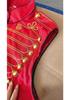 Men's Red Gothic Steampunk Medieval Drummer Vest Costume