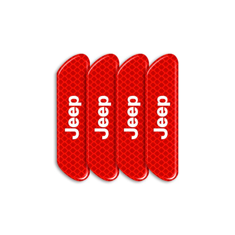 CNG1 4PCS/set Car Reflective Strips Warning Stickers Badge For Jeep Gladiator Grand Cherokee Compass Accessory Renegade Wrangler JL