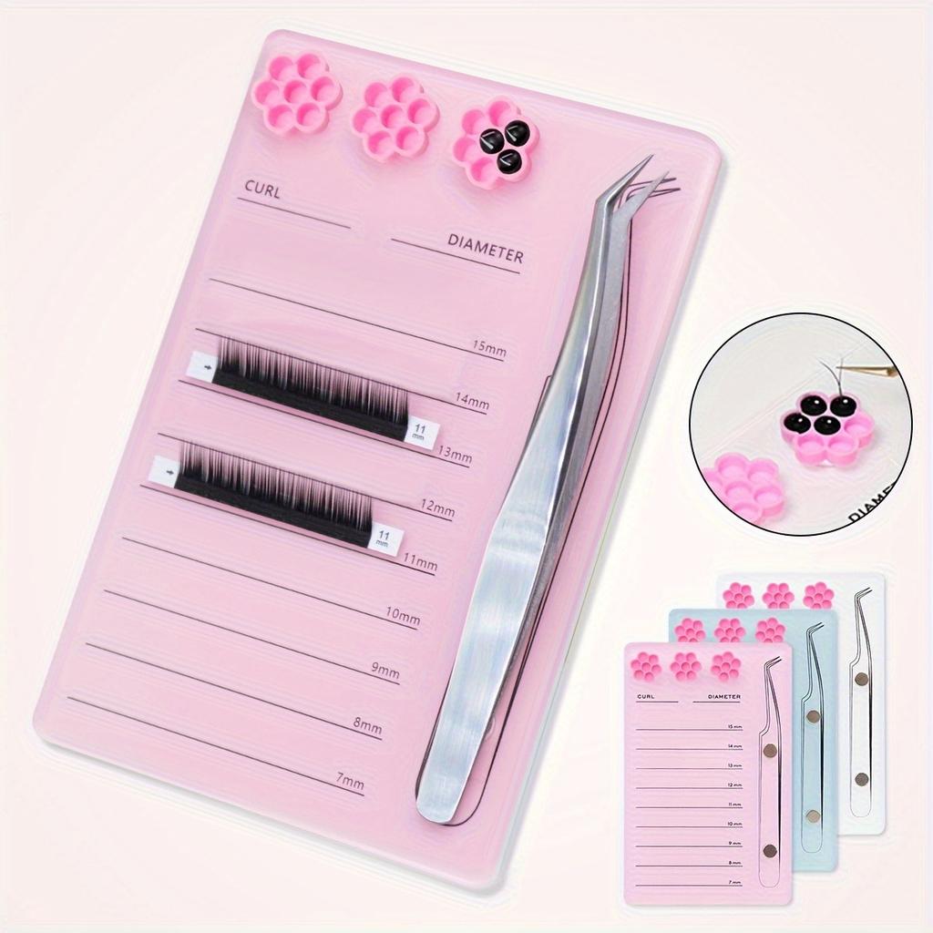 Eyelash Extension Scale Holder Magnetic Acrylic Lash Board Glue Pallet Cup Clean Hygienic False Eyelash Pad Eyelash Makeup Tools