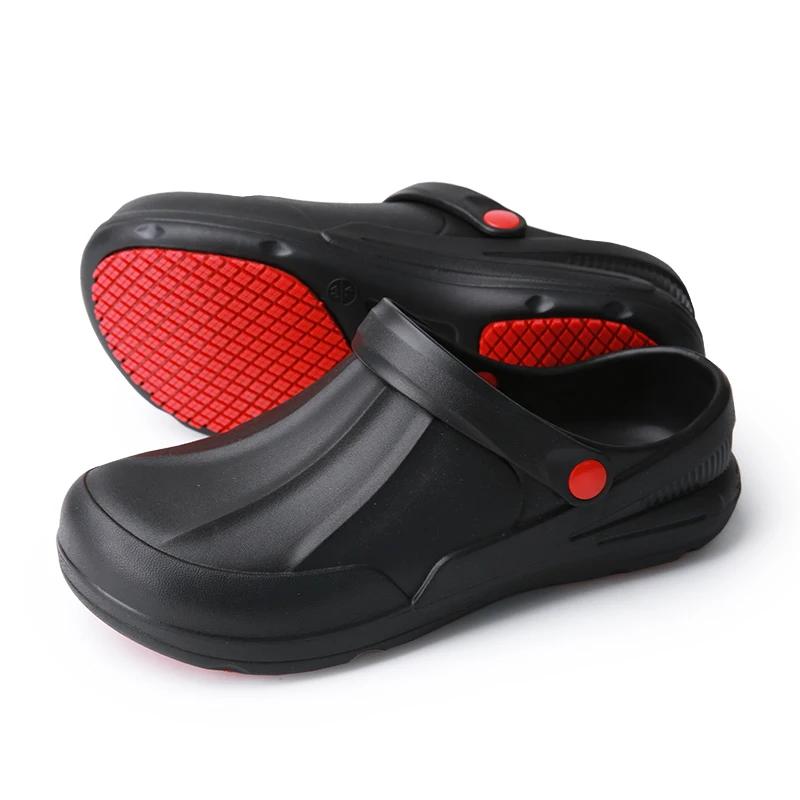 

Мужские поварские сабо Мужская кухонная обувь Обувь из ЭВА с противоскользящей подошвой Удобные садовые сабо Водонепроницаемые сандалии Zapatillas 41 чёрный