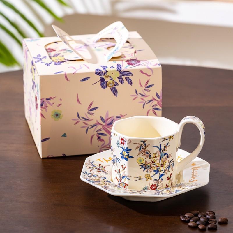 

Изысканная Цветочная Любовь Кофейная Чашка Блюдце Керамика 201-300ml