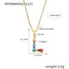 Colorful Zircon Alphabet Pendant Necklace - Hip-Hop Style
