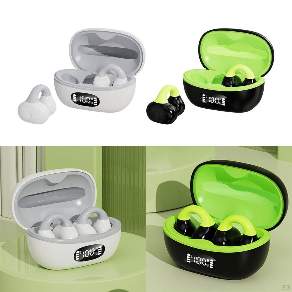 Clip on Open Ear Headphones Headset Sturdy ,LED Display, Ergonomic, 5.3 Stereo Earbuds