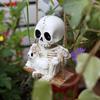 Schädel Dekoration Halloween Schädel Ornament Niedlicher Schwingender Geist Hund Auto Anhänger für Zuhause Tür Friedhof Garten Zaun Rückspiegel Baum