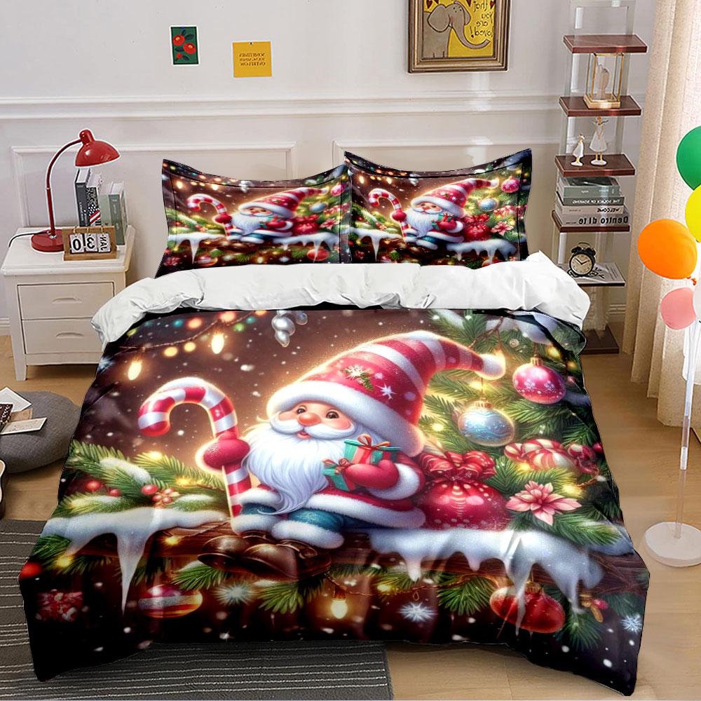 Christmas Santa Bedding Set Bedding Duvet Cover Set Duvet Cover Pillowcases (1 * Duvet Cover 2 * Pillowcases, Without Duvet Insert)