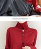 Women's Chic High-Neck Knit Cardigan - Autumn/Winter Single-Breasted Versatile Sweater