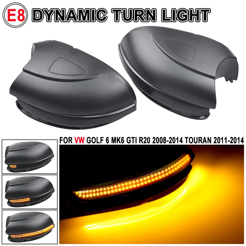 2pcs For Volkswagen VW Golf 6 MK6 GTI R32 08-14 2Pcs Car Dynamic LED Turn Signal Light Rearview Mirror Blinker Indicator