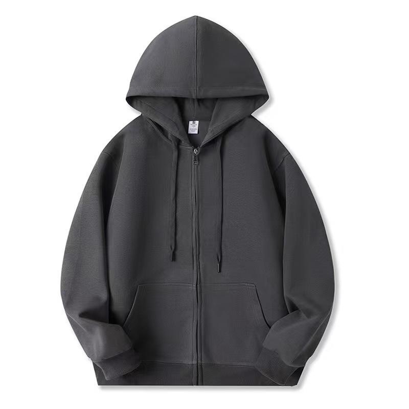 Stylish Grey-White Cardigan Hoodie for Men & Women - Cotton, Loose Fit, Hooded, Perfect for Autumn/Winter Casual Wear
