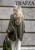 Chic European & American Style Women's Loose Round Neck Cardigan with Metal Buttons