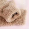 Winter Thickened Coral Velvet Half finger Gloves Solid Color Simple and Fashionable Plush Knitted Gloves  Velvet Warm Gloves