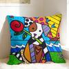 B-BrittoES Happy Art Pillow Case  Custom Pillow Cover For Wedding Party Home Decor Novelty Pillowcases